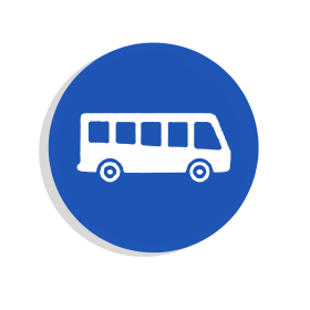 Immagine stilizzata autobus su sfondo blu